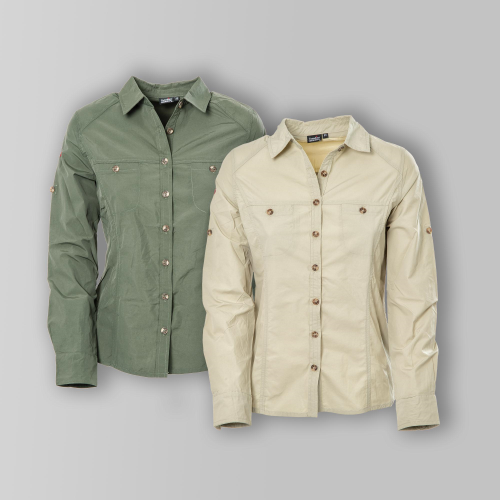 Camicia in tessuto tecnico da donna.