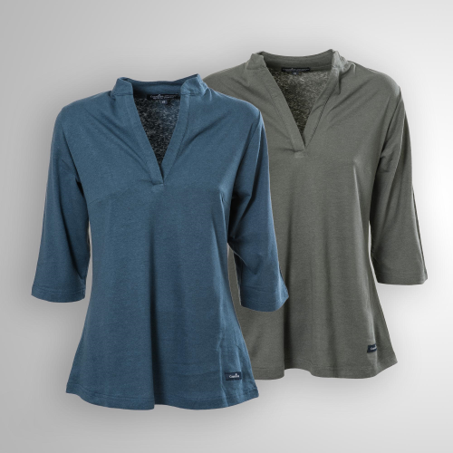 Blusa in jersey di  lino e cotone