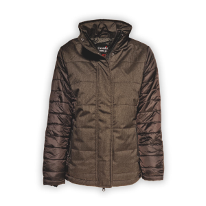 Piumino tecnico da donna con pannello in technotweed
